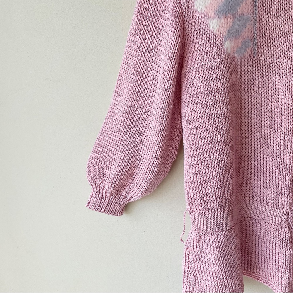 Vintage 1980’s Custom Knit Pink Two Piece Sweater and Skirt Set - Picture 10 of 15